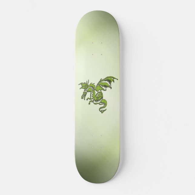 Grüner Kampf-Drache Skateboard (Vorderseite)