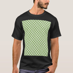 Grüner karierter Stoff: Naht Textur. T-Shirt