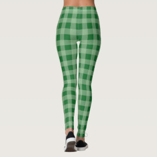 Grüner Karo Karierte Leggings