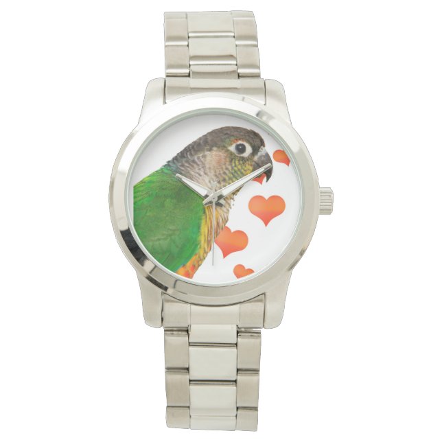 Grüner Karo Parrot Bracelet Unisex Watch Armbanduhr (Vorderseite)