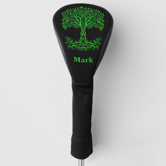 Grüner Keltenbaum Golf Headcover (Vorderseite)
