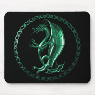 Grüner keltischer Drache Mousepad