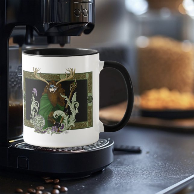 Grüner keltischer Geweihmann  Tasse (Von Creator hochgeladen)