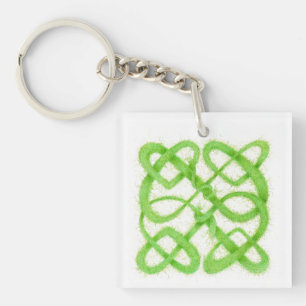 GRÜNER KELTISCHER KNOTEN Quadratischer Acryl-Schlü Schlüsselanhänger