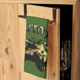 Grüner Khaki-Armee-Tank, Tea Towel Geschirrtuch