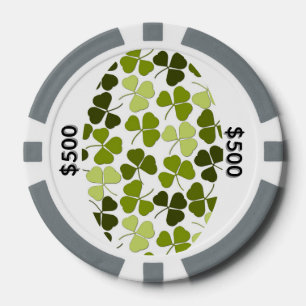 Grüner Klee in verschiedenen Farbtönen Pokerchips