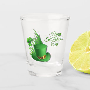 Grüner Klee mit Leprachaun Schnapsglas