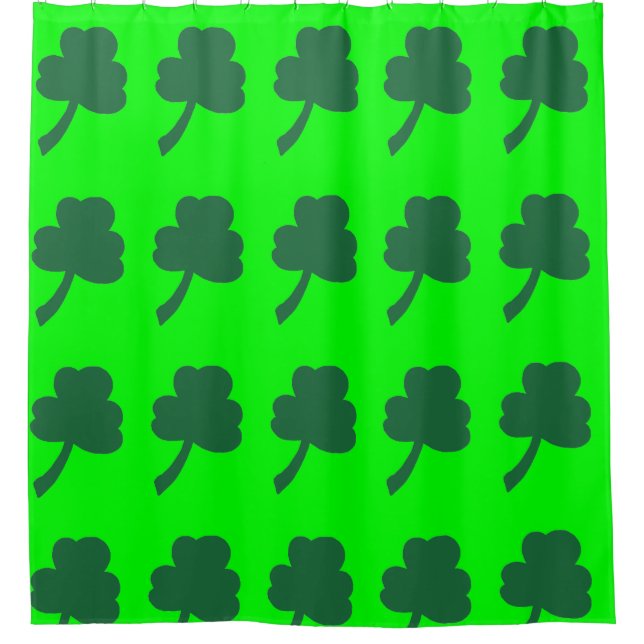 Grüner Kleeblatt Duschvorhang (Vorderseite)
