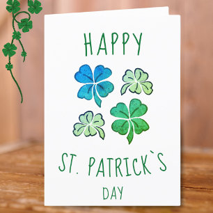 Grüner Kleeblatt Glücksklee Frohen St. Patrick`s T Feiertagskarte