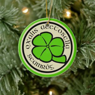 Grüner Kleeblatt-St. Patrick's Day Blumendekor Kun Keramik Ornament