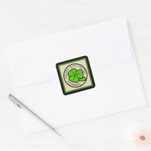 Grüner Kleeblatt-St. Patrick's Day Blumendekor Kun Quadratischer Aufkleber
