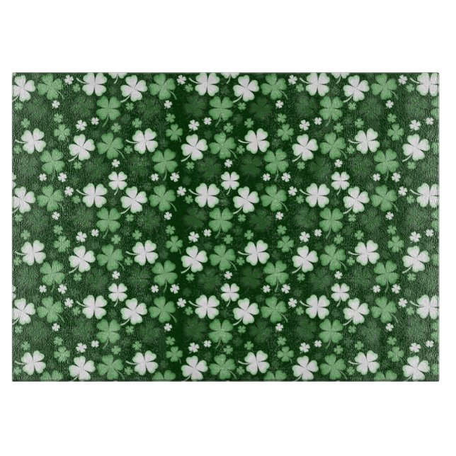 Grüner Kleeblatt, St. Patrick's Day Schneidebrett (Vorderseite)