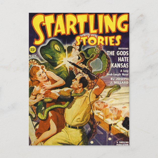 Grüner Krake Postkarte (Vorderseite)