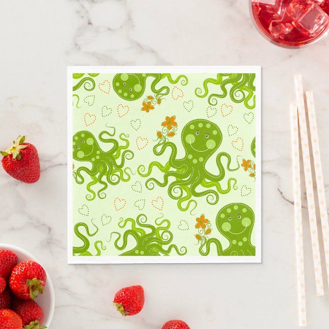 Grüner Kraken Serviette (Von Creator hochgeladen)