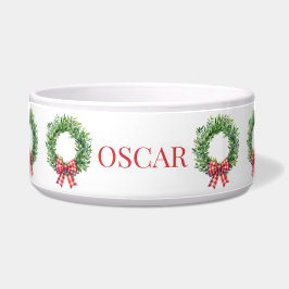 Grüner Kranz mit rotem Gingham Bow Napf