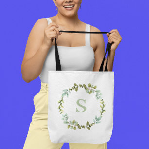 Grüner Kranz Personalisierter Mit Monogramm Totbeu Tasche