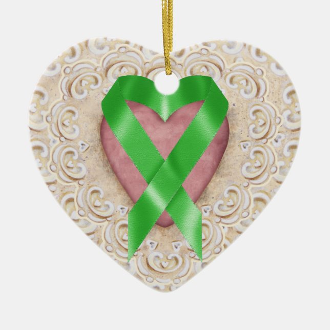 Grüner Krebs aus dem Herzen - SR Keramik Ornament (Vorne)