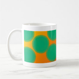 grüner Kreis in gelblicher Orange Kaffeetasse