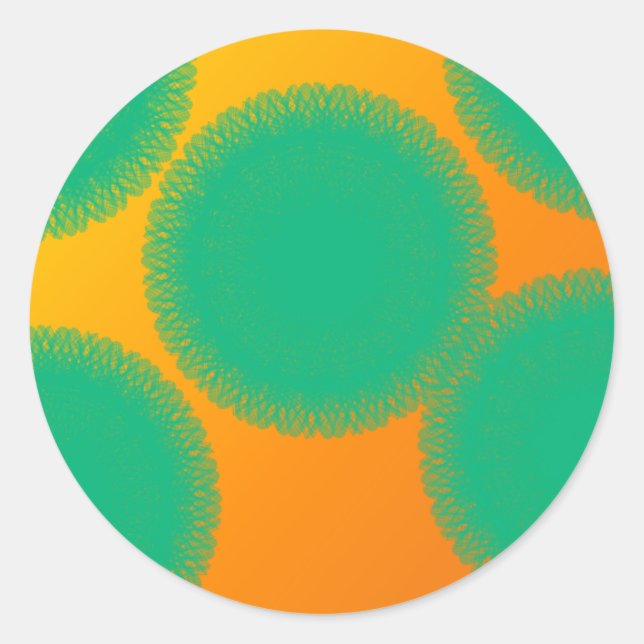 grüner Kreis in gelblicher Orange Runder Aufkleber (Vorderseite)