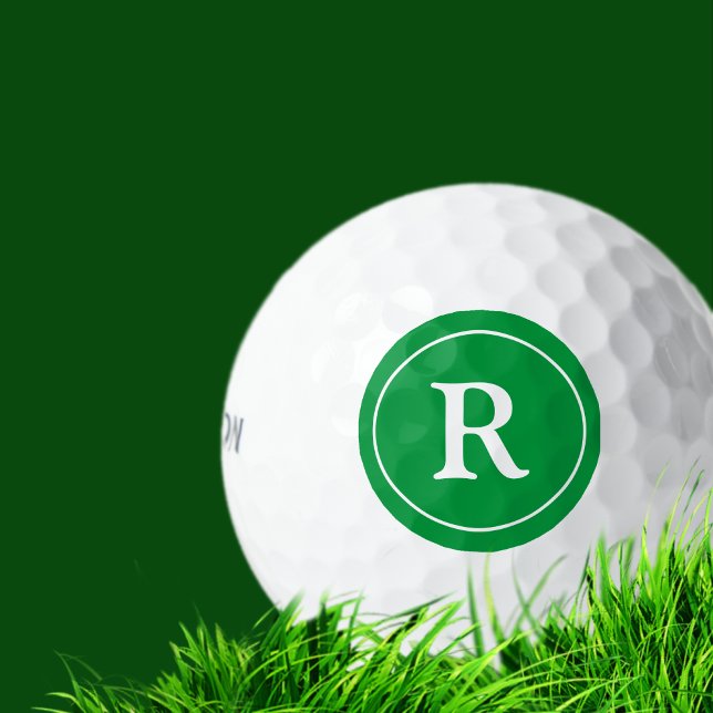 Grüner Kreis mit Namen Mit Monogramm Golfball (Von Creator hochgeladen)