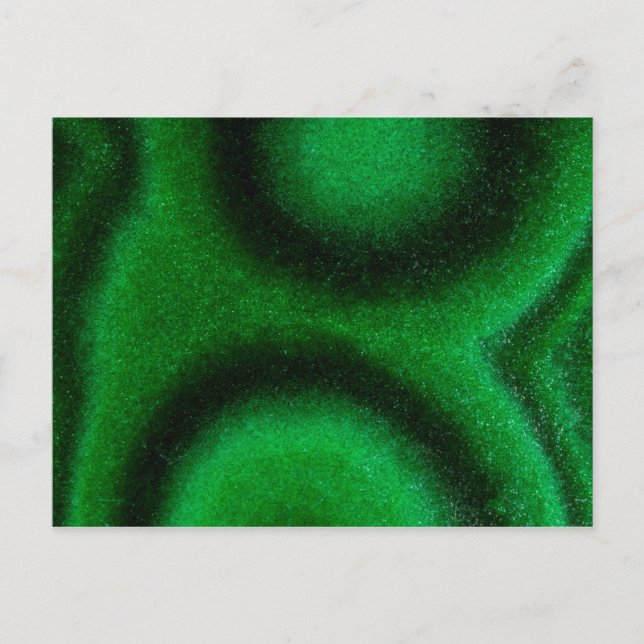Grüner kreisförmiger Malachit Postkarte (Vorderseite)