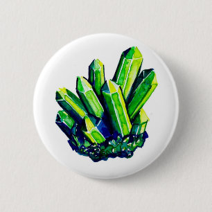 Grüner Kristallknopf Button