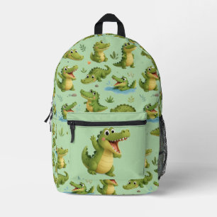 Grüner Krokodil 3D gedruckt Bedruckter Rucksack