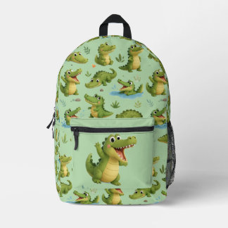 Grüner Krokodil 3D gedruckt Bedruckter Rucksack