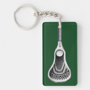 Grüner Lacrosse-Acrylschlüsselanhänger Schlüsselanhänger