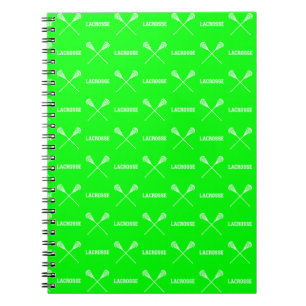 Grüner Lacrosse haftet Notizbuch Notizblock
