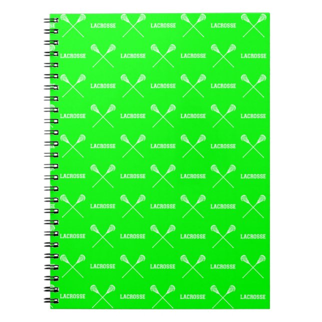 Grüner Lacrosse haftet Notizbuch Notizblock (Vorderseite)