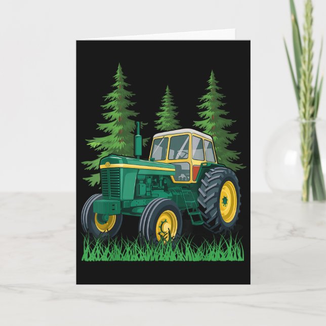 Grüner Landwirt Traktor  Karte (Vorderseite)