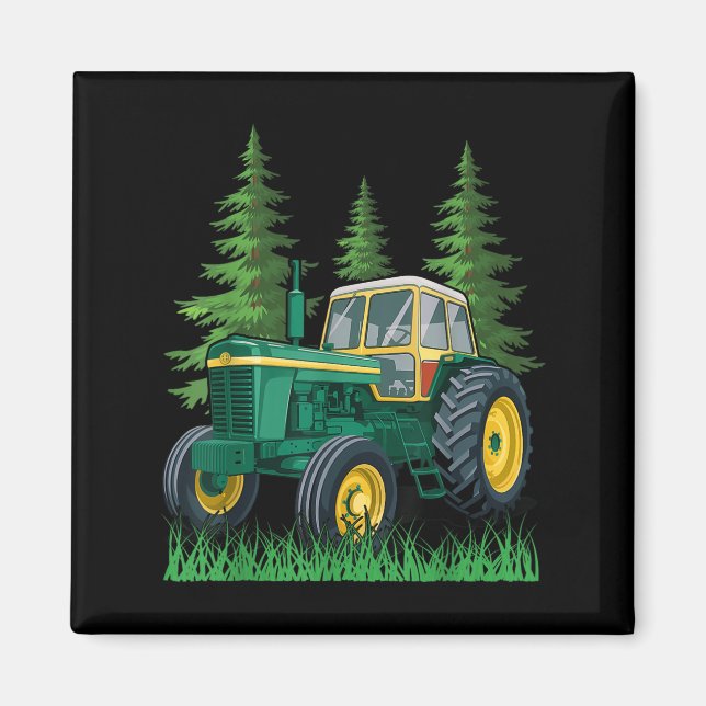 Grüner Landwirtschaftstraktor  Magnet (Vorne)