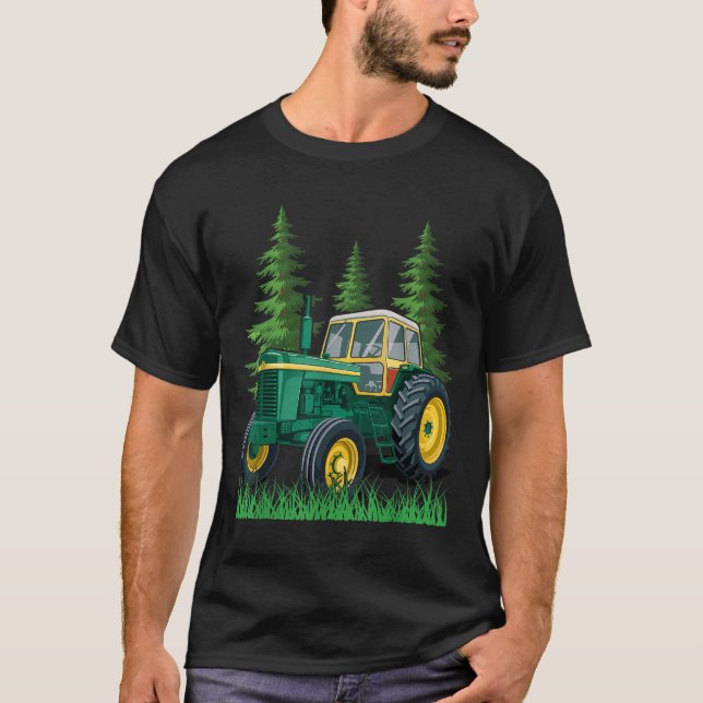 Grüner Landwirtschaftstraktor  T-Shirt (Vorderseite)