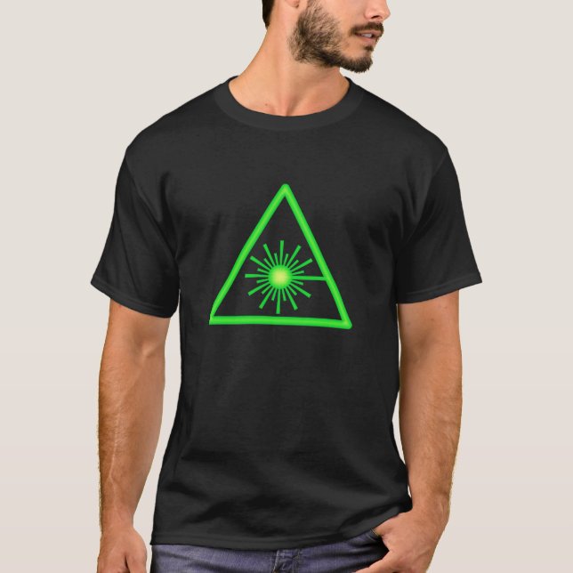 Grüner Laser-Symbol-T - Shirt (Vorderseite)