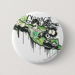 Grüner Laternen-Graffiti-Charakter Button