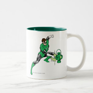 Grüner Laternen-Power Zweifarbige Tasse