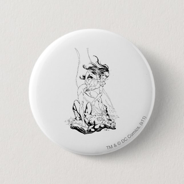 Grüner Laternen-und Stern-Saphir Button (Vorderseite)