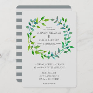 Grüner Leaf Hochzeit Einladung
