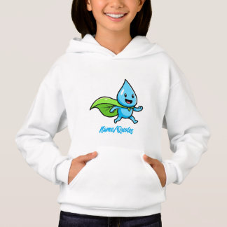 Grüner Lebensstil Wassertropfen-Charakter Hoodie