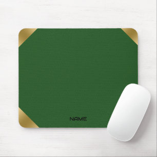 Grüner Lederbilddruck mit goldenen Akzenten Mousepad