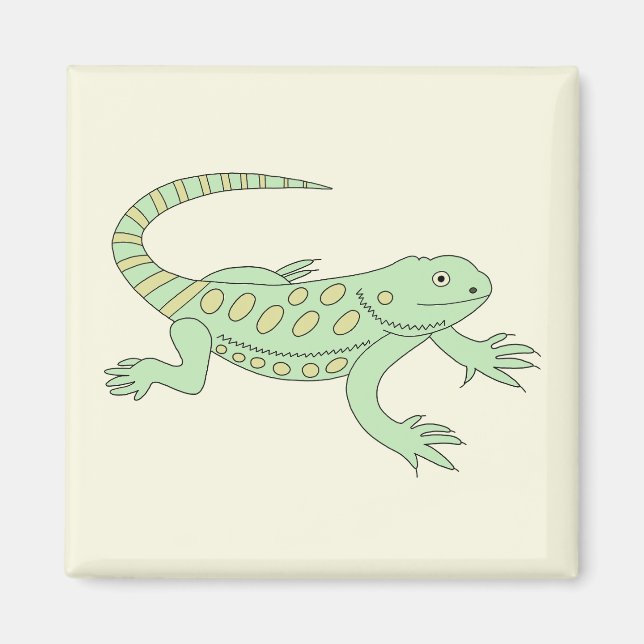 Grüner Leguan Magnet (Vorne)