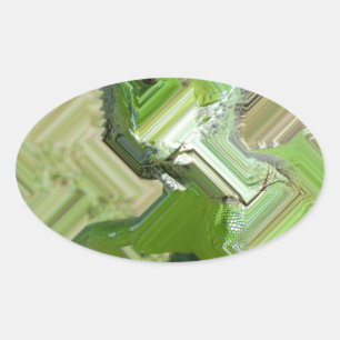 Grüner Leguan Ovaler Aufkleber