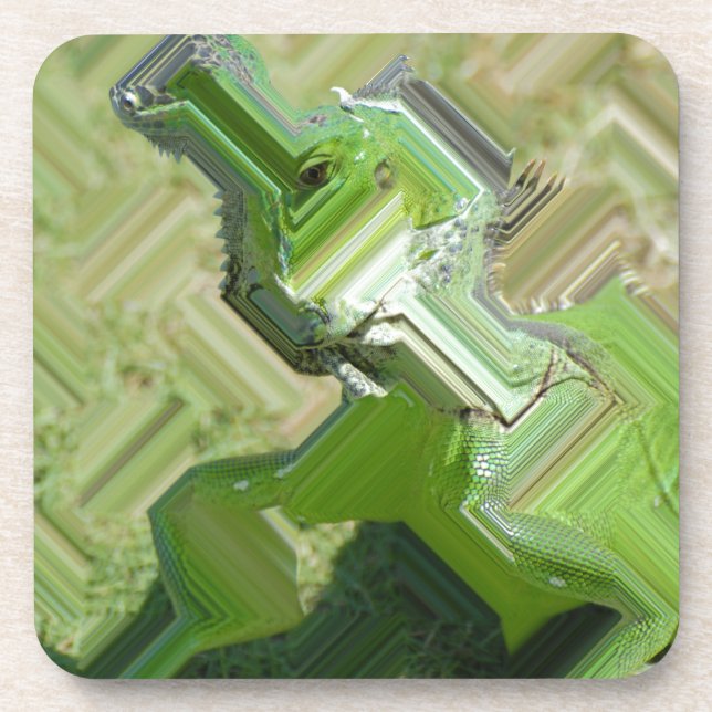 Grüner Leguan Untersetzer (Vorderseite)
