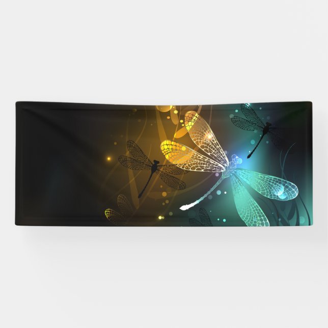 Grüner Libellenflug Banner (Horizontal)