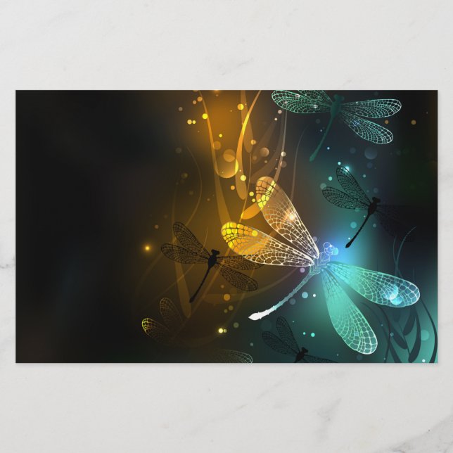 Grüner Libellenflug Briefpapier (Vorderseite)