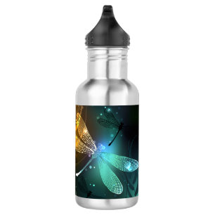 Grüner Libellenflug Edelstahlflasche