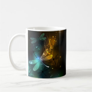 Grüner Libellenflug Kaffeetasse