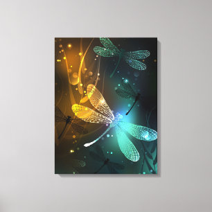 Grüner Libellenflug Leinwanddruck