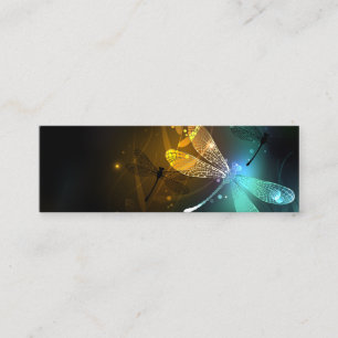 Grüner Libellenflug Mini Visitenkarte